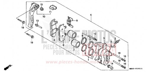 VORDERRAD-BREMSSATTEL (XL600VM/VN/VP) XL600VP de 1993
